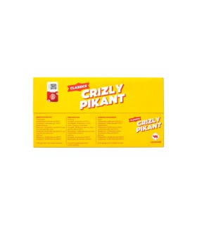 Boîte Grizly Pikant Vanreusel contenant 3 brochettes de poulet épicées surgelées de 150g, snack croustillant prêt à cuire