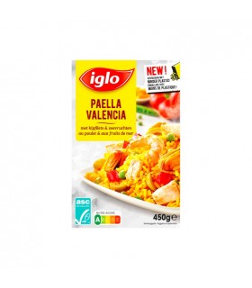 Iglo Paëlla Valencia poulet fruits de mer 450 gr