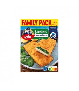 Iglo Kombinos poisson panés épinard 6x 100 gr