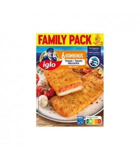 XX - Iglo Kombinos poisson panés tomates mozzarella 6x 100 gr